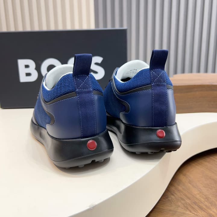 Boss Men's Knit and Leather Sneakers
