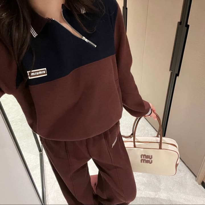 Miu Miu Knitted Set in Coffee