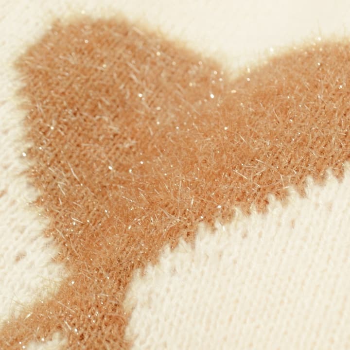 AMI Paris Holiday Limited Gold Heart Jacquard Cardigan – 24FW in Cream Gold Heart Cardigan