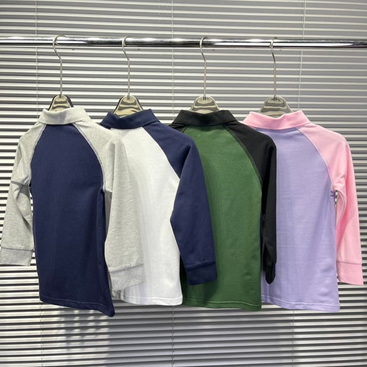 Ralph Lauren Color-block Long Sleeve Polo Shirt – Autumn Collection – Kids Collection in Lavender And Pink Color Block