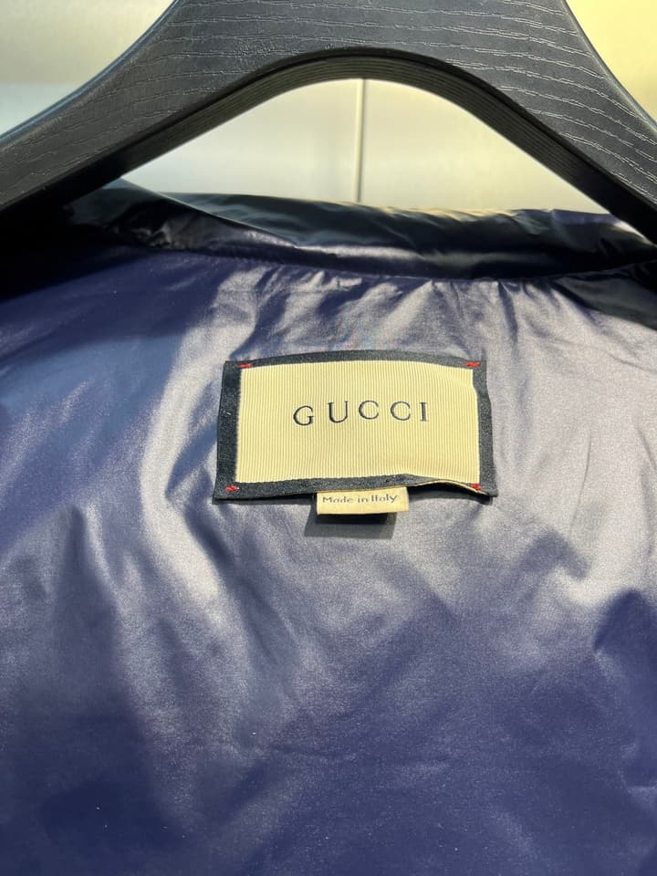 Gucci Down Puffer Jacket in Gold