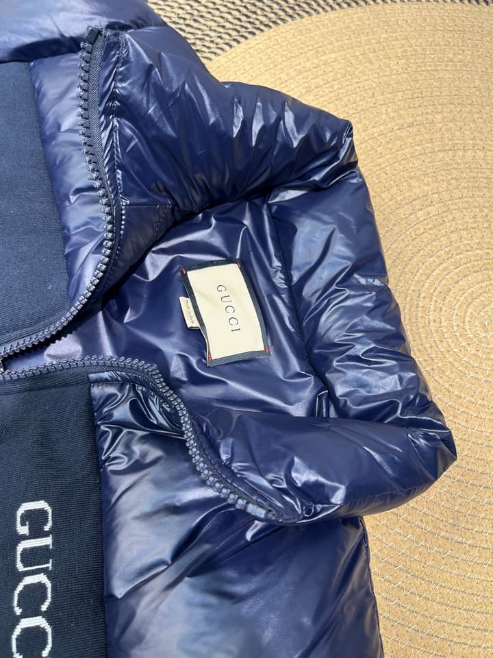 Gucci Down Puffer Jacket in Gold