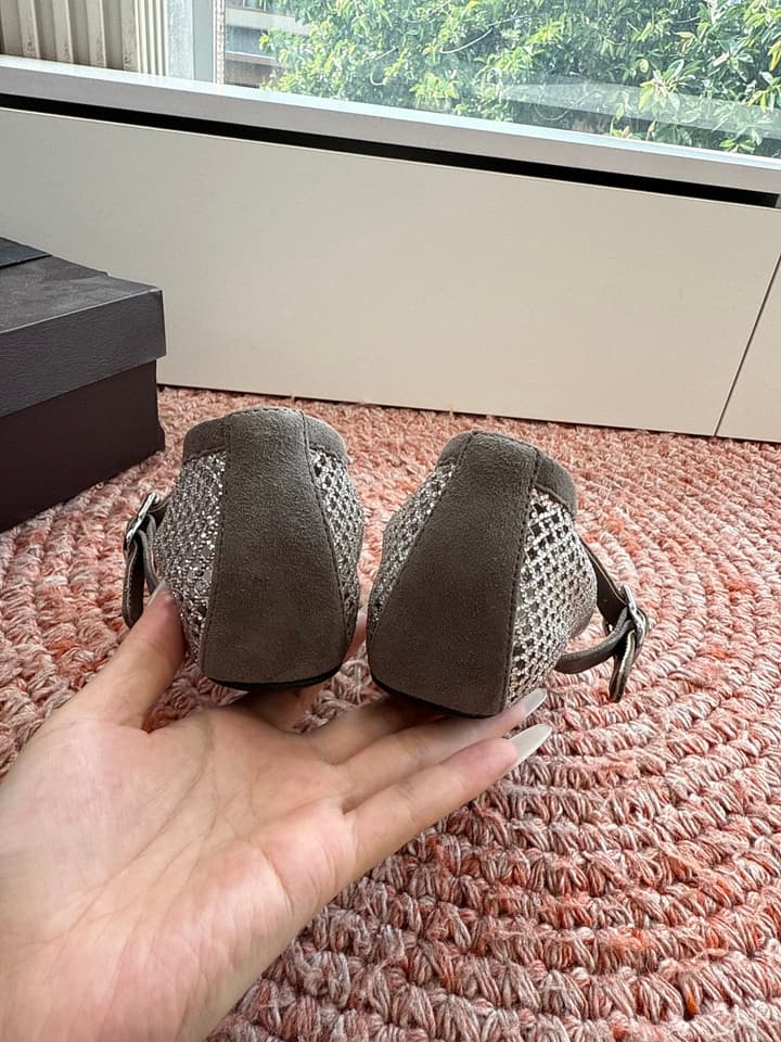 Alaïa Hidden Heel Fishnet Mules – 2026SS in Silver