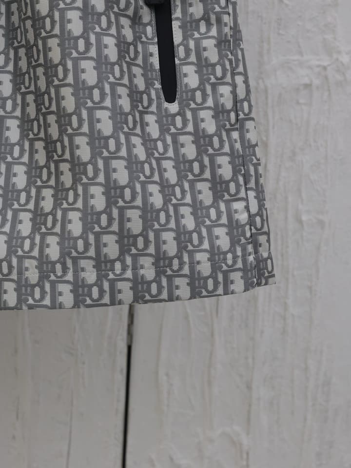 Dior Gold Taffeta Jacquard Oblique Shorts – 2025 in Navy Blue