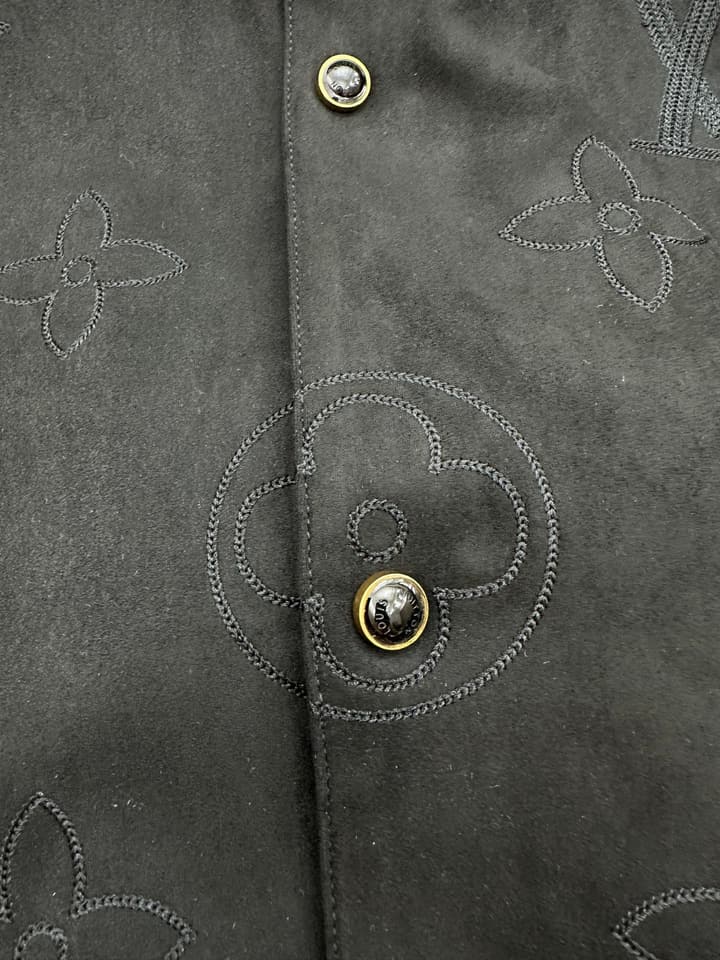 Louis Vuitton Black Monogram Collared Jacket in Black Monogram Jacket