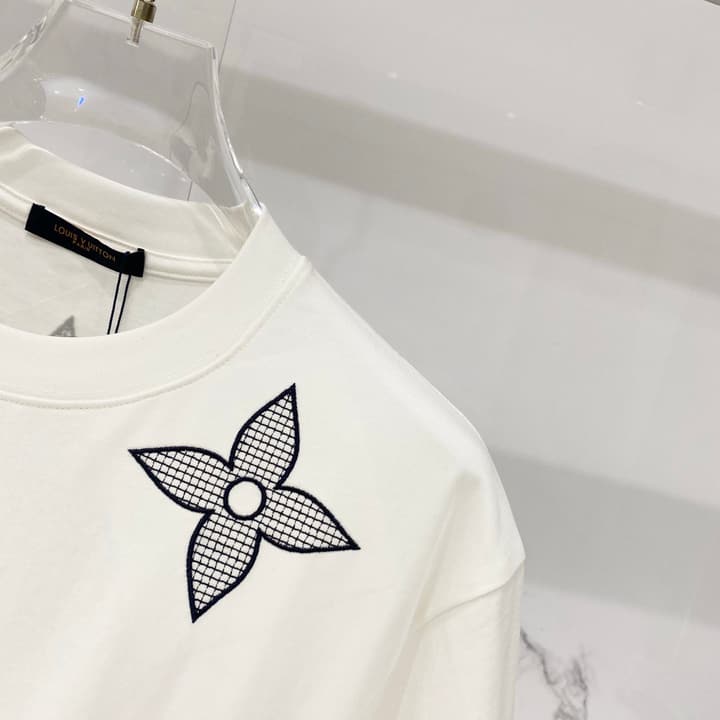 Louis Vuitton 320g Clover Grid Embroidery T-Shirt in Black