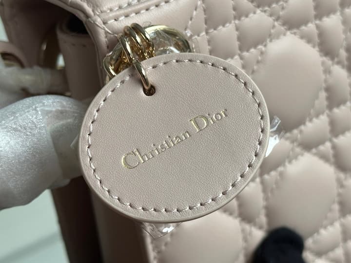 Dior Lady Dior Three-Grid Lambskin Shoulder Bag in Black Lambskin
