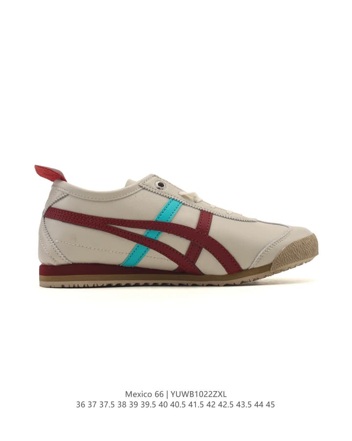 Onitsuka Tiger Mexico 66 Classic Retro Sneakers in Cream With Black Stripes