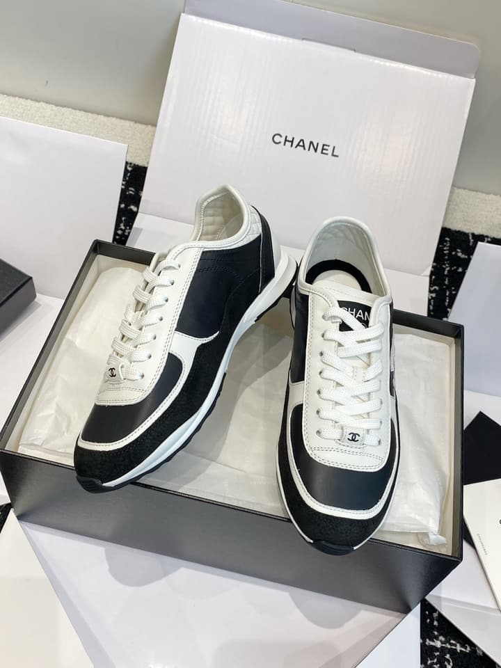Chanel Panda Platform Sneakers – 2025SS in Black With White Laces