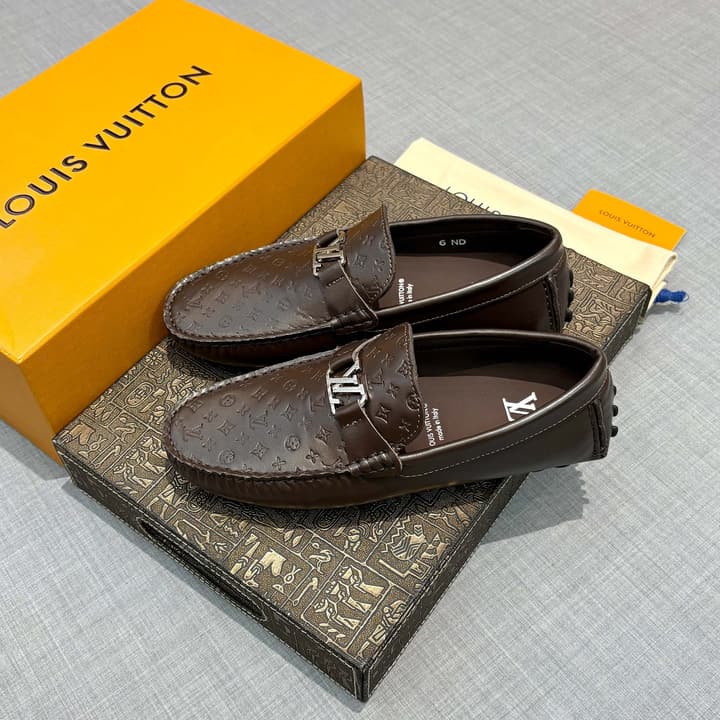 Louis Vuitton Men's Driving Shoes in Dark Blue