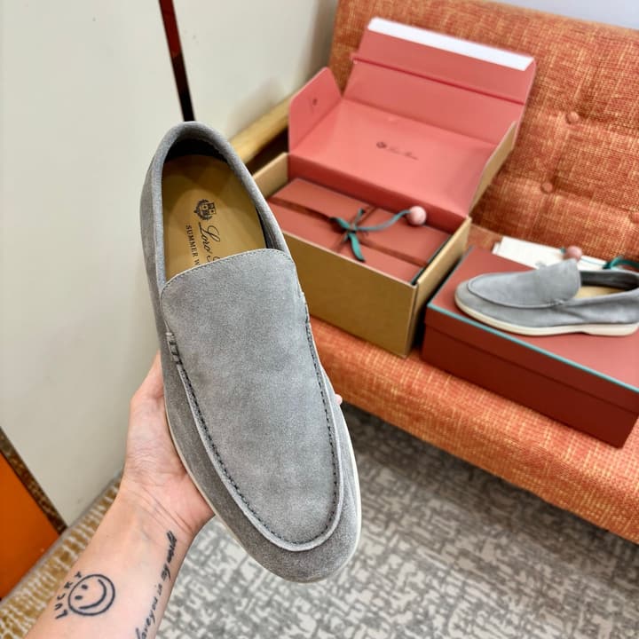 Loro Piana Suede Loafers in Brown