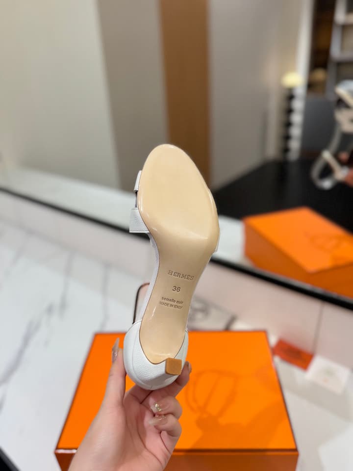 Hermès Classic Palm Grain Cowhide Heels – 6.5cm in Black