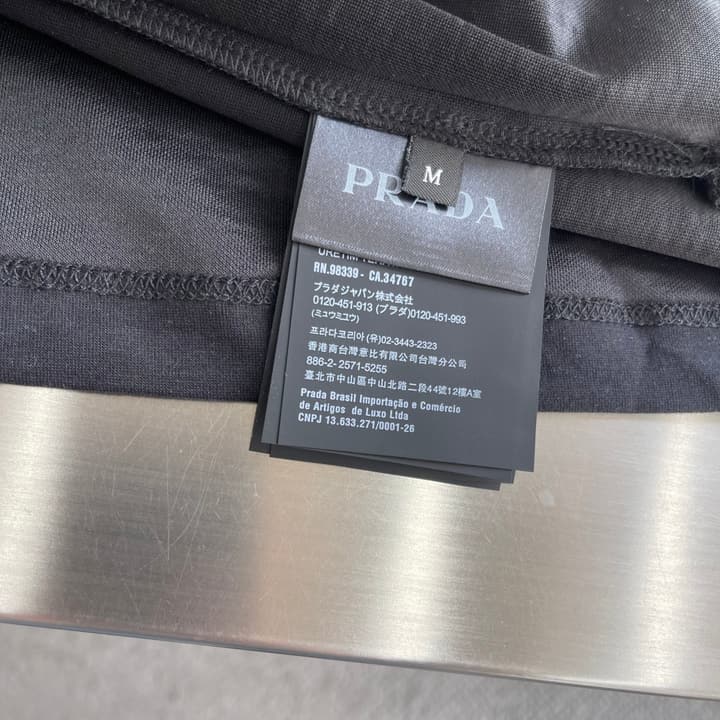 Prada Triangle Logo Short-Sleeve T-Shirt in Black