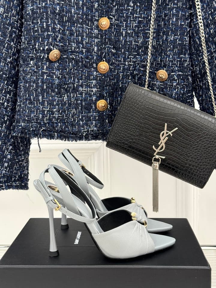 Saint Laurent High-Heel Sandals – 25SS in Black Suede