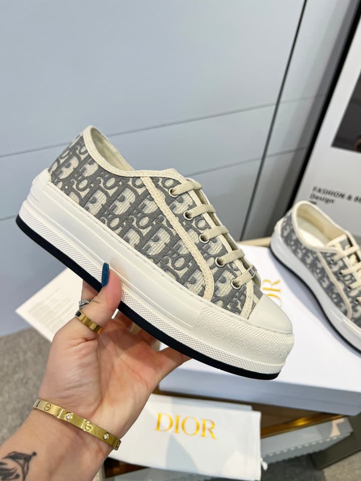 Dior Spring/Summer Runway Platform Sneakers in Black Oblique Pattern
