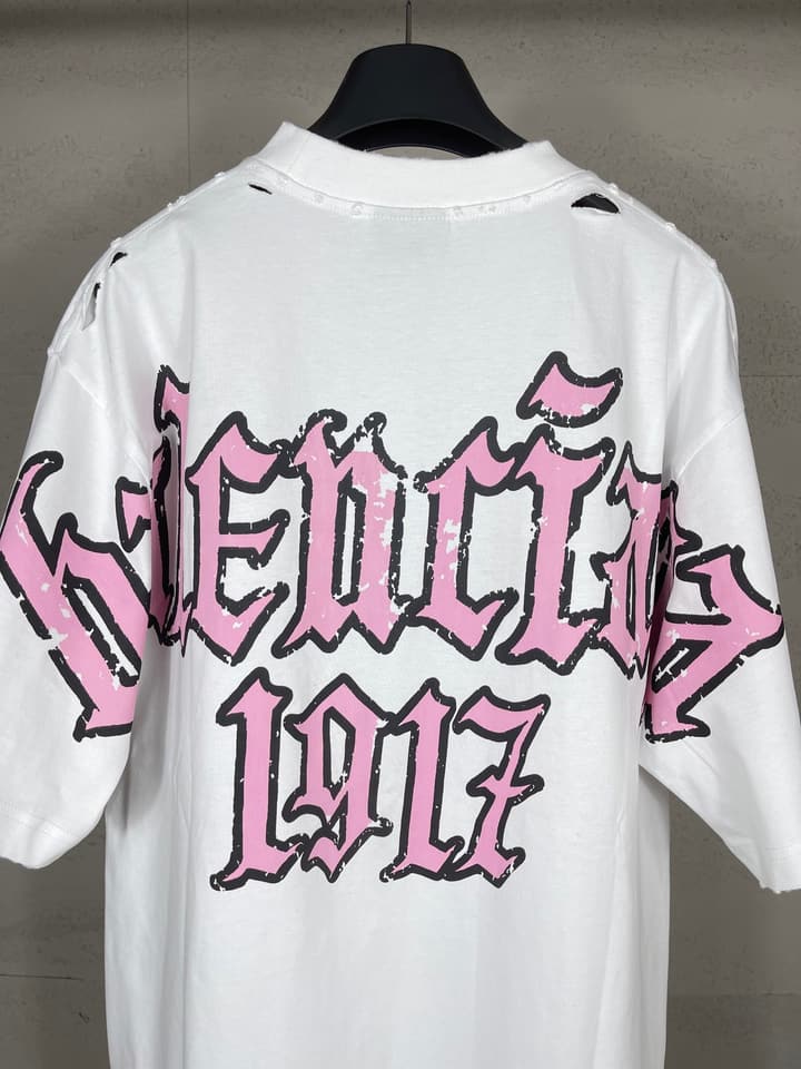 Balenciaga Paris Art Print Distressed T-Shirt – 25SS in Black