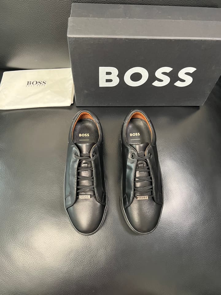Boss Panelled Leather Sneakers