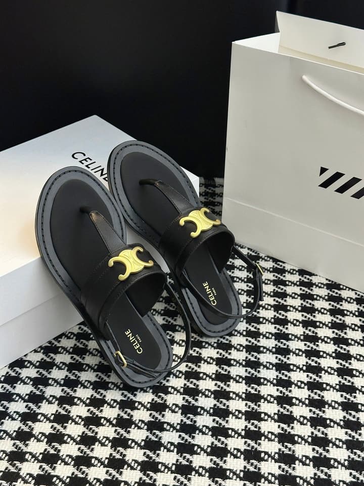 Celine Vintage Roman Sandals – SS Collection in Black