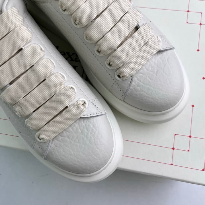 Alexander McQueen Oversized Platform Sneakers in All White Textured