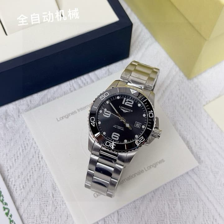 Longines Conquest HydroConquest Automatic Watch in Black Dial Steel Band