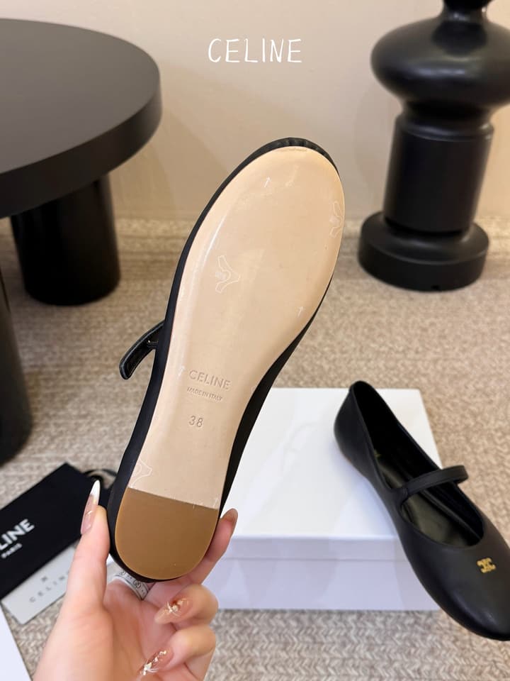 Celine Mary Jane Flat Loafers in Black