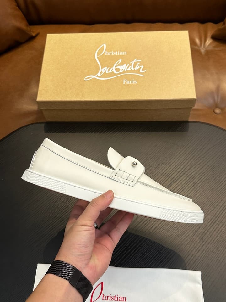 Christian Louboutin Men's Casual Sneakers in Light Grey