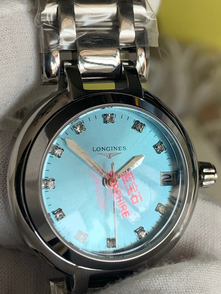 Longines Heart Moon Series 30mm Moon Phase Watch in Stainless Steel Daphne Blue Dial