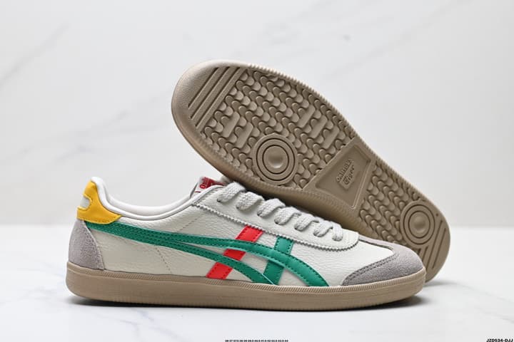 Asics Onitsuka Tiger Tokuten Retro Low-Top Sneakers in Cream Upper With Black Stripes And Black Sole