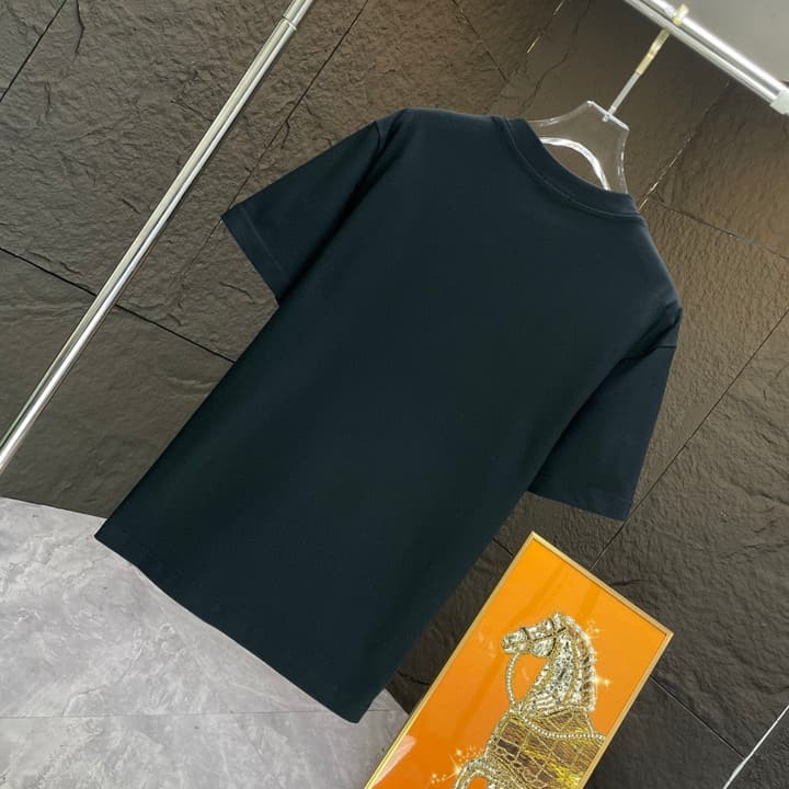 Moncler Cotton Embroidered T-Shirt – 2025 Spring/Summer Collection in Dark Navy Crew Neck With Tonal Logo