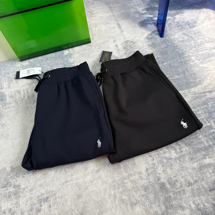 Ralph Lauren Classic Double-Sided Knit Jogger Pants in Black