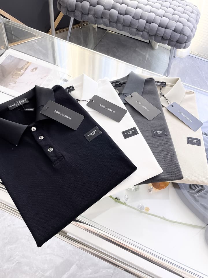 Dolce & Gabbana Minimalist Piqué Polo Shirt – Spring/Summer Collection – 2026 in Black Patch Logo
