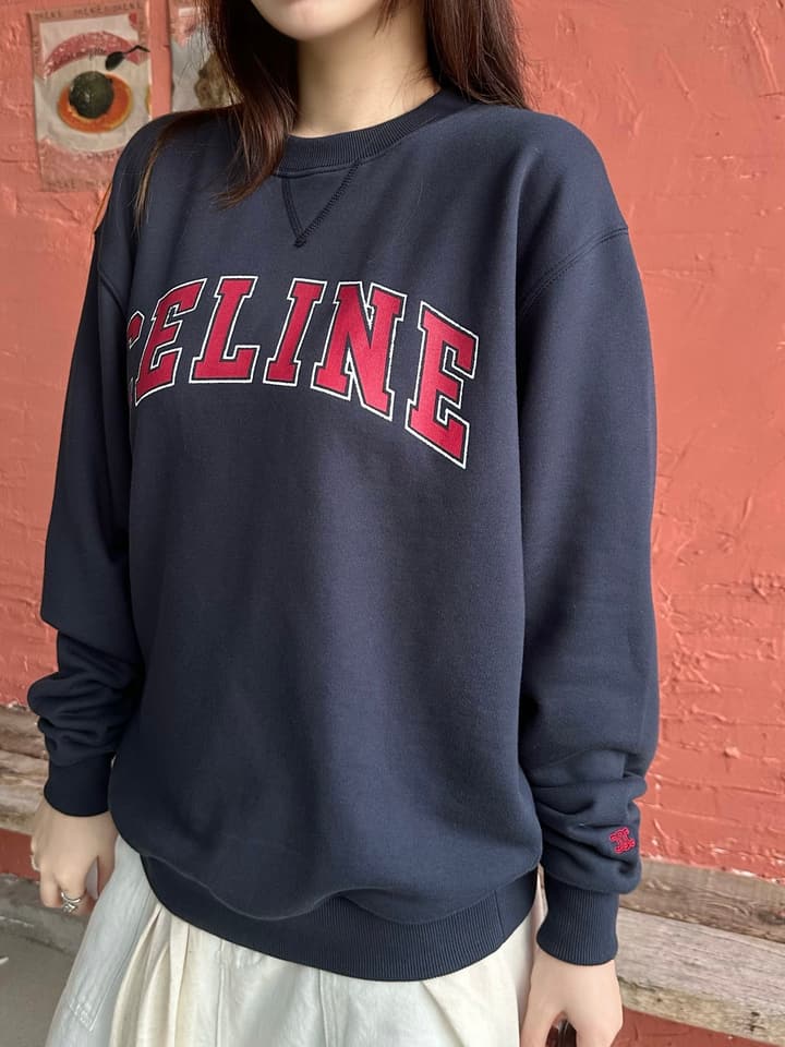 Celine Printed Logo Collegiate Sweatshirt