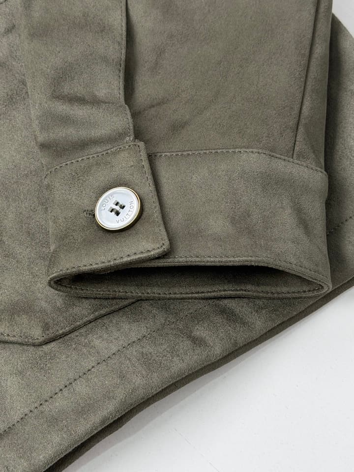 Louis Vuitton 3D V Embroidered Suede Workwear Jacket