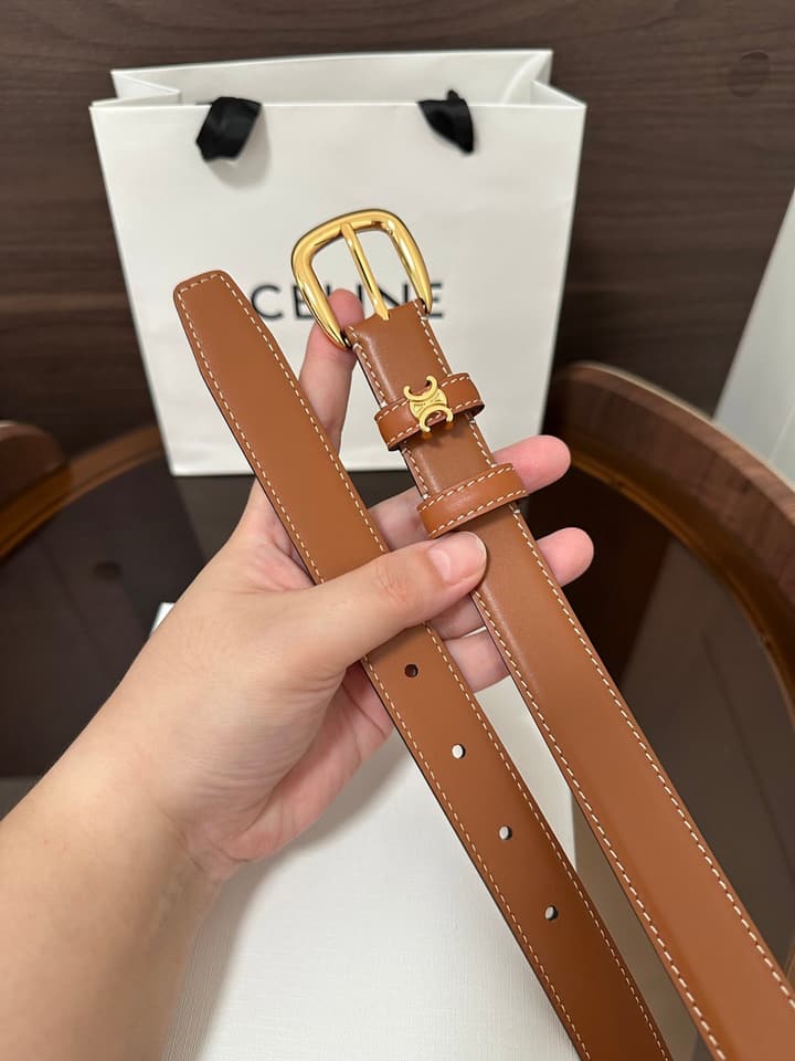 Celine Vivienne Taurillon 25mm Belt in Black Taurillon Leather