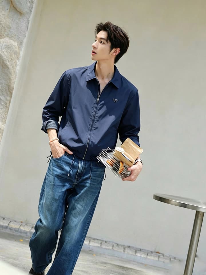 Prada Men's Casual Lapel Jacket