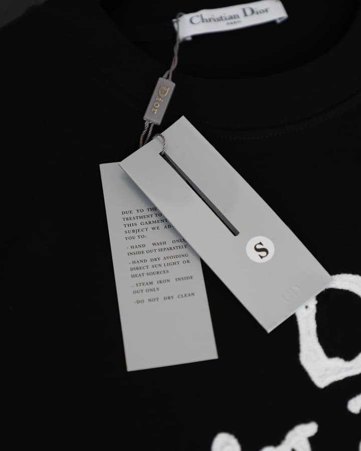 Dior Towel Embroidery T-Shirt – 2025SS Collection in Black