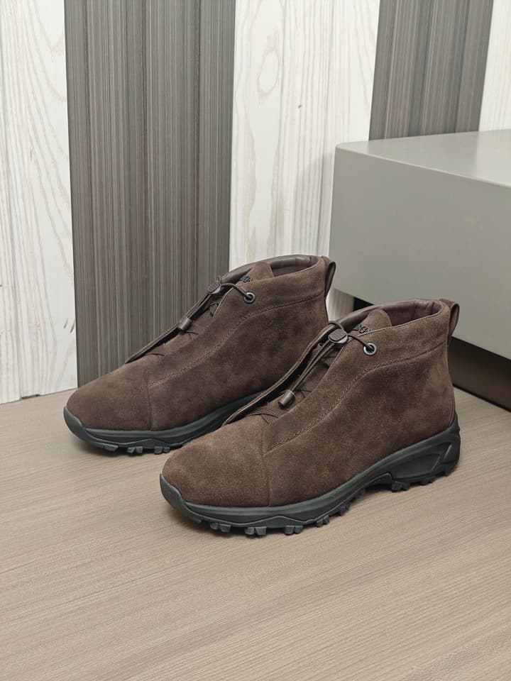 Zegna Triple Stitch™ Monte Luxury Casual Shoes in Black Leather High-top