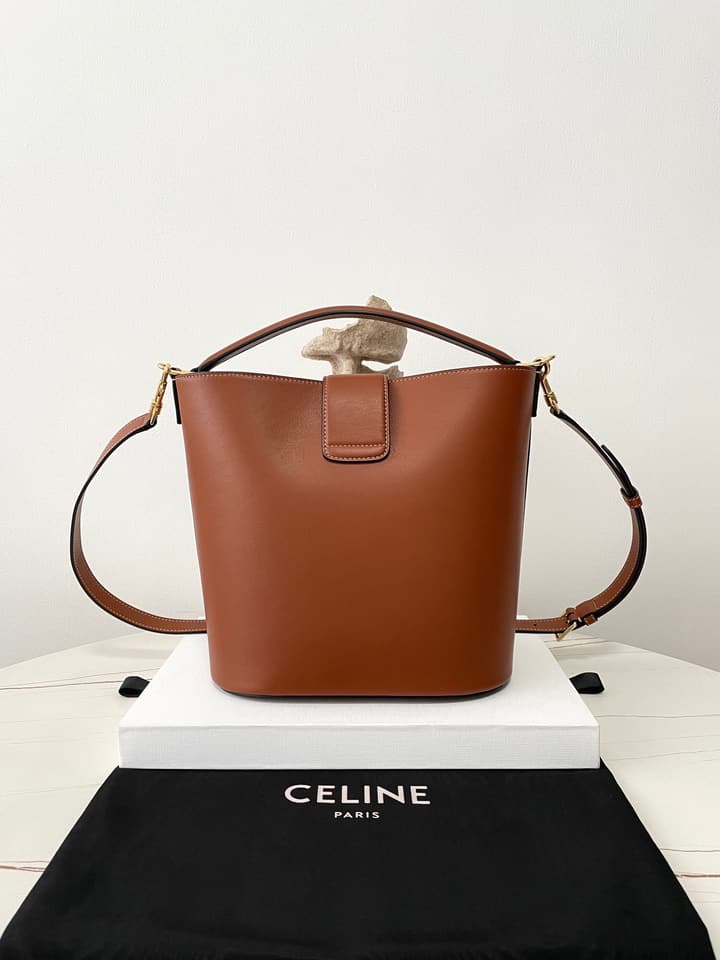 Celine Louise Triomphe Bucket Bag in Black