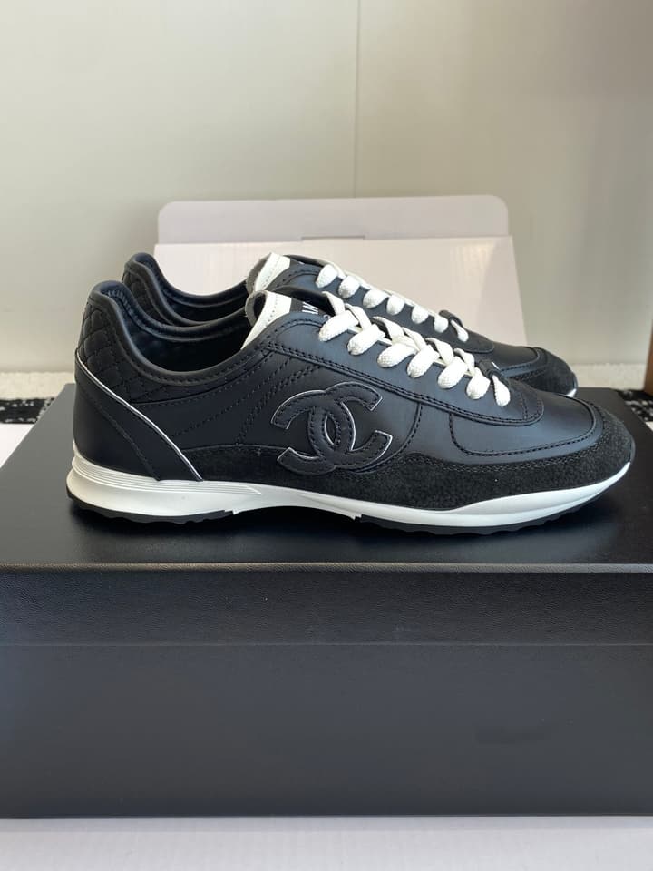 Chanel Panda Platform Sneakers – 2025SS in Black With White Laces