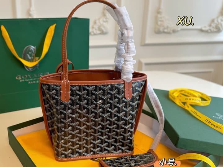 Goyard New Small Mother-Child Tote Bag in Classic Black And Tan