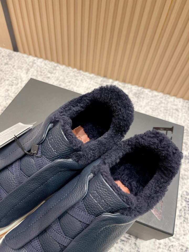 Zegna Triple Stitch Low-Top Casual Shoes – 2025SS in Black Leather