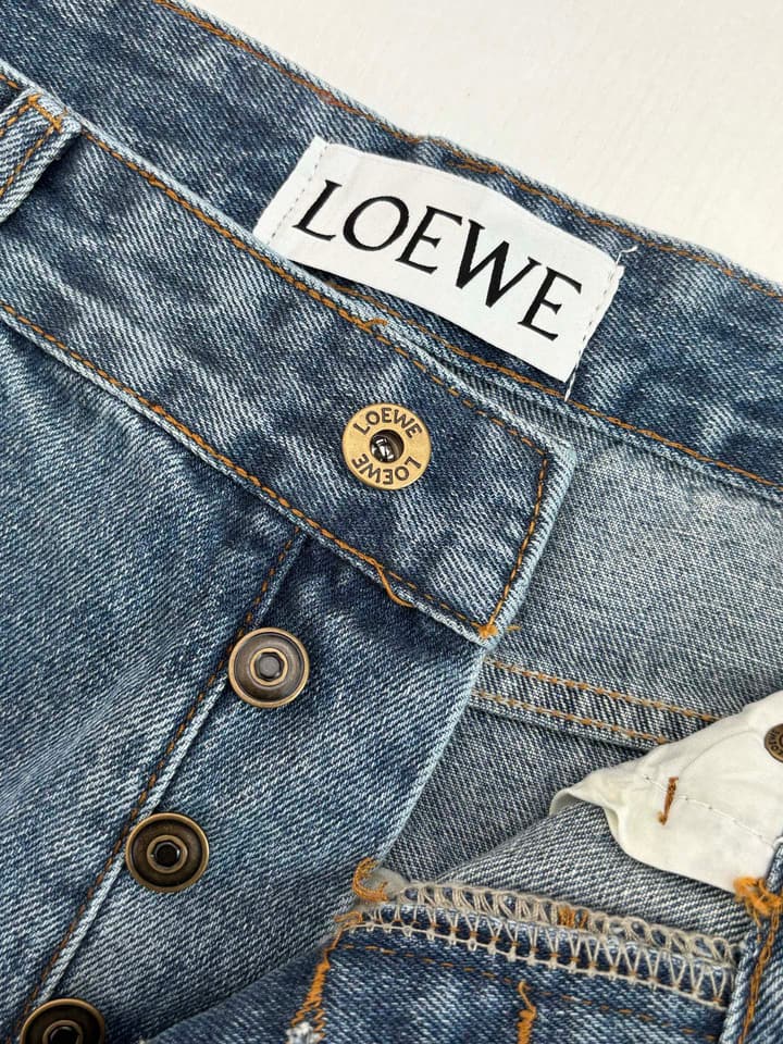 Loewe Anagram Laser-Cut Denim Jeans – 24FW in Blue Denim