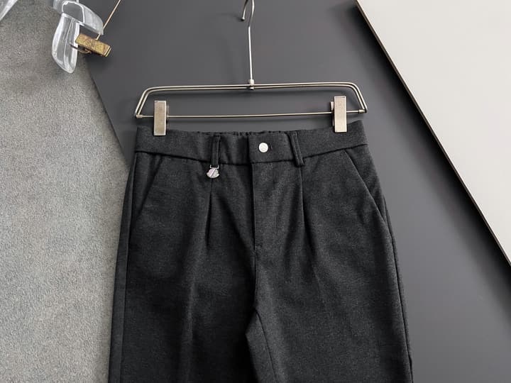 Moncler 2025 Pure Cotton Casual Trousers in Charcoal Gray