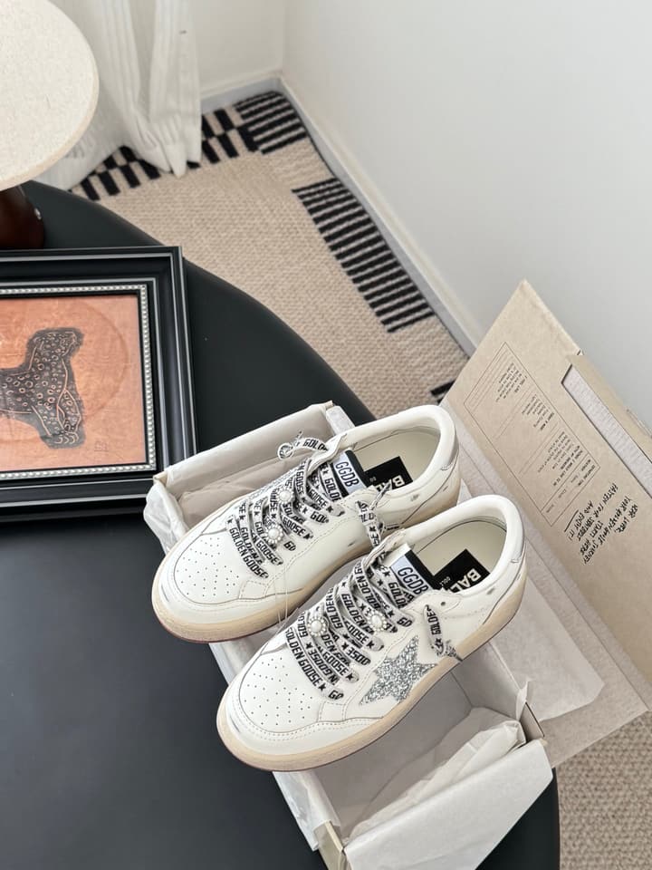 Golden Goose Graffiti Distressed Sneakers – 2024 Collection in White With Plain Laces