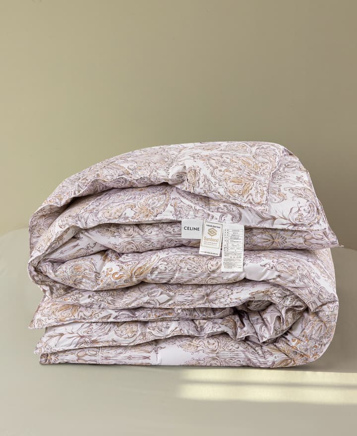 Celine Home Arc de Triomphe Down Comforter in Beige Tan Arc Pattern