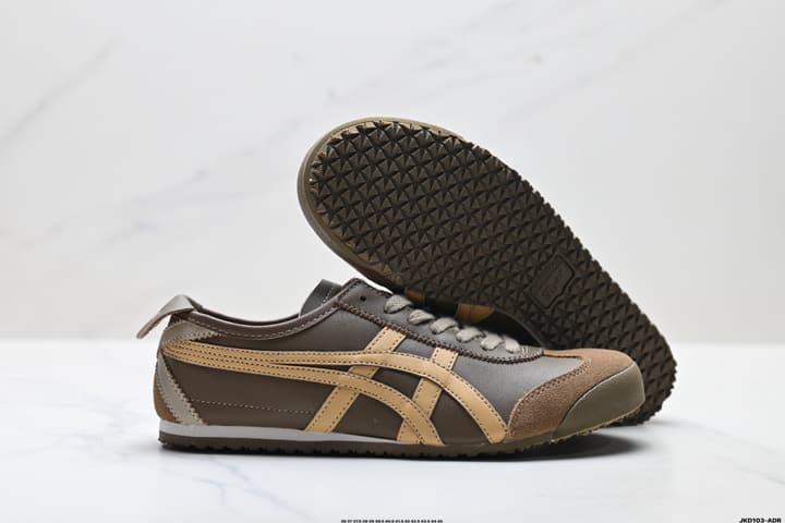 Onitsuka Tiger NIPPON MADE MEXICO 66 DELUXE Sneakers in Dark Olive With Tan Stripes