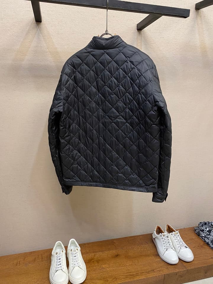 Moncler Men's Lightweight Stand Collar Down Jacket – 25FW in Quilted Black Jacket