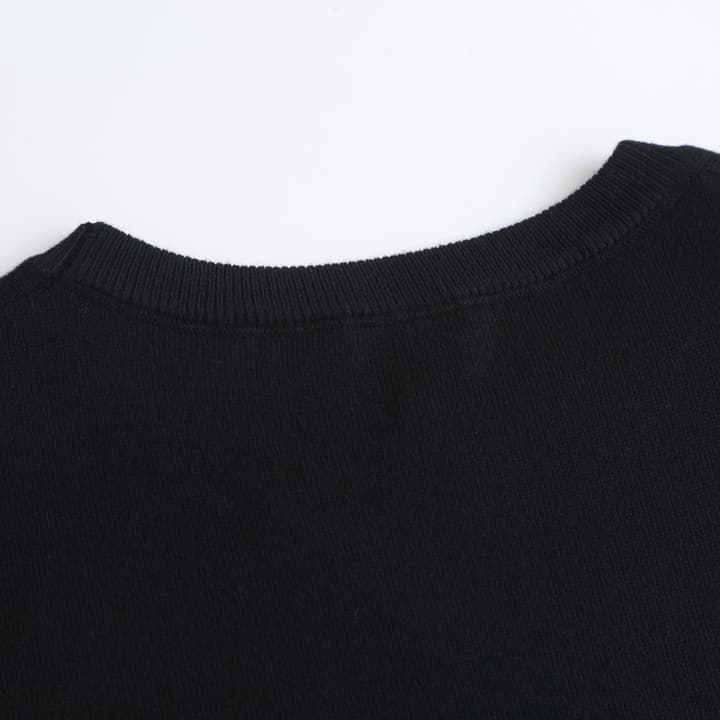 Loewe Embroidered Anagram Wool Crewneck Sweater in Black With Grey Cuffs