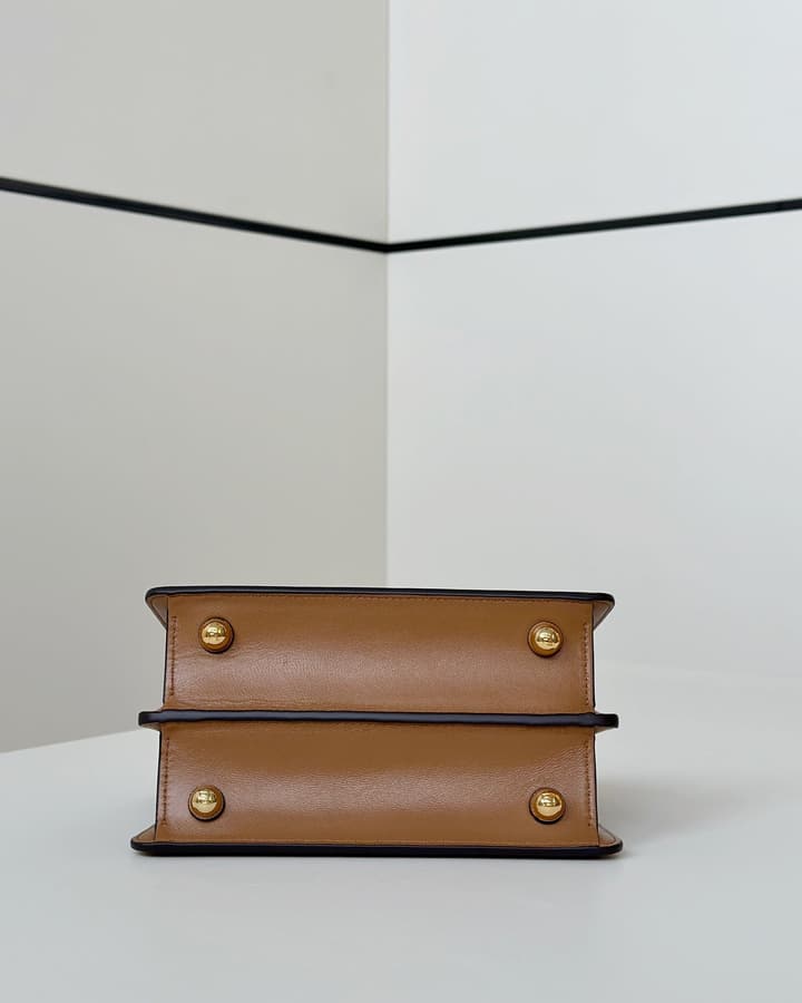 Fendi Peekaboo I See You Petite Handbag in New Caramel Leather