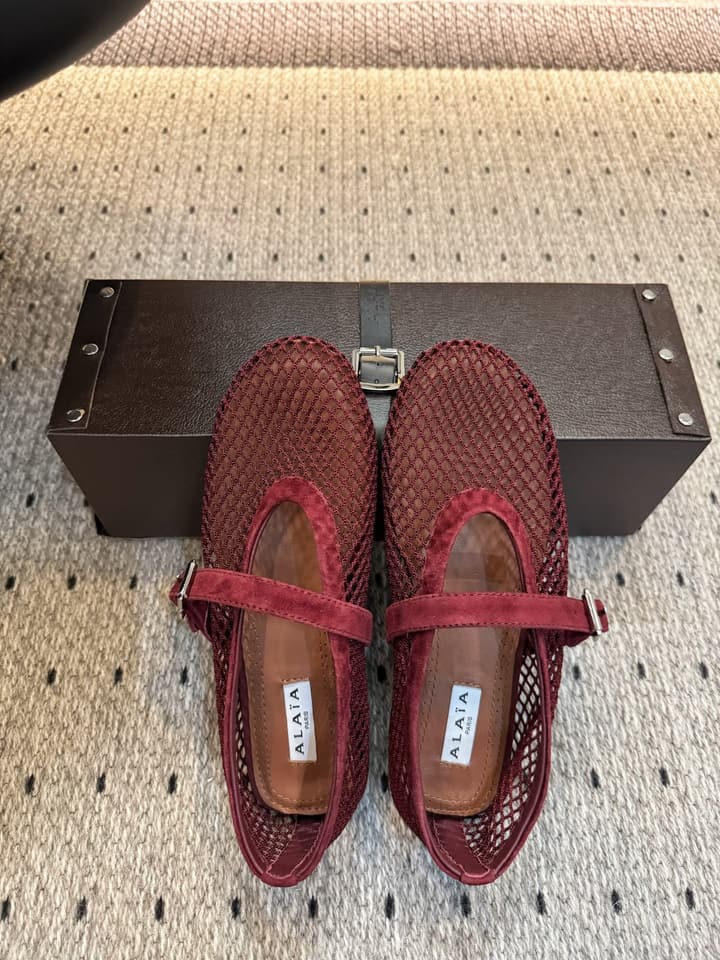 Alaïa Ballet Flats – 25FW in Dusty Rose Suede